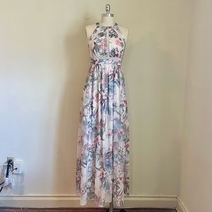 NWT a la playa Floral Halter Flowy Maxi Dress